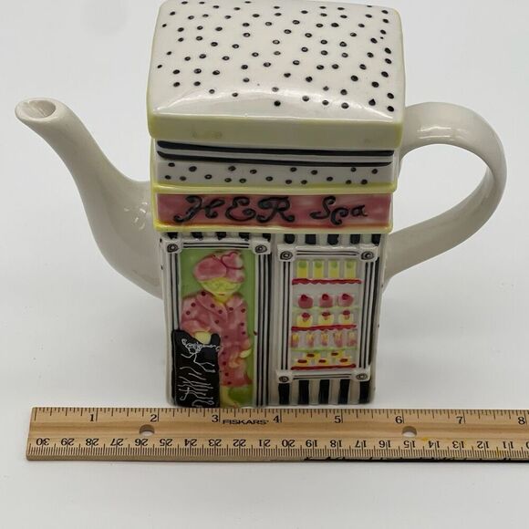 Unique Teapot Her Spa/His Spa Ceramic Mainstreet Store Front MSRF Inc Multicolor - Picture 13 of 16